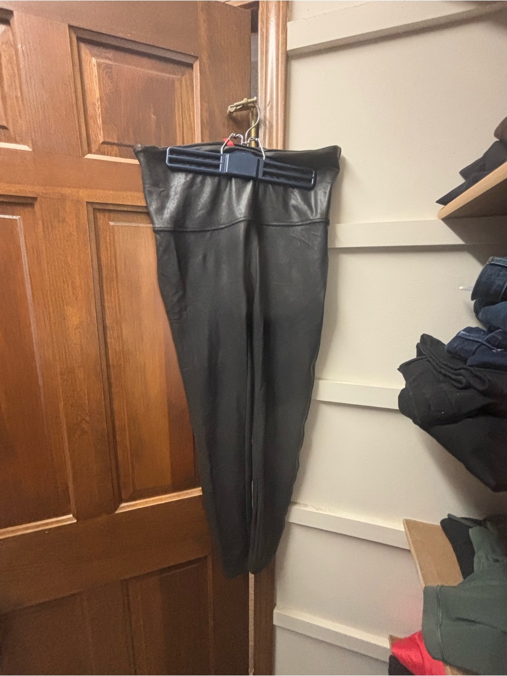 SPANX Black Faux Leather Leggings